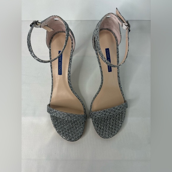 NWOT Stuart Weitzman stiletto silver‎ heels size 9.5 - Picture 3 of 7